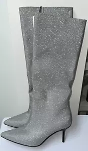 Zara Argento Ginocchio Stivali Tacco Alto UK4 EUR37 US6.5 Ref 3047 010 - Foto 1 di 8