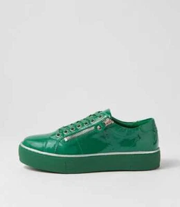 New Django & Juliette Froggy Dark Emerald Patent Leather Sneakers Womens Shoes - Picture 1 of 5