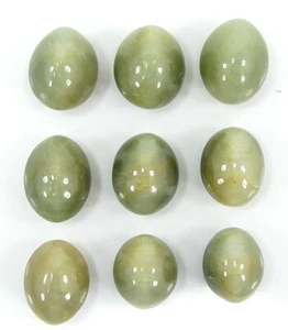 79.00 Ct Natural Cat's Eye Loose 12-15 mm Gemstone Cabochon 9 Pcs Lot Stone-1078 - Picture 1 of 2