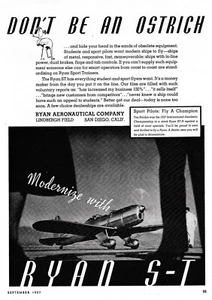 Ryan ST 1937 anuncio de avión 2/4/2025h - Imagen 1 de 1