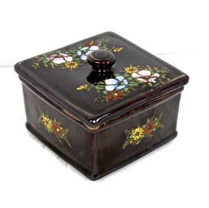 Vtg Japanese Floral Trinket Box Florals Beautiful - Picture 1 of 4