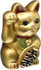 Japanese Beckoning Cat Maneki Neko Gold Piggy Bank Figurine  FedEx