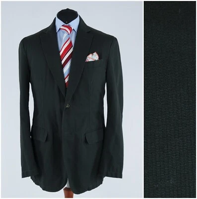 Mens Striped Blazer 42L UK Size SPRINGFIELD Dark Grey Cotton Sport Coat Jacket - Image 1 of 4