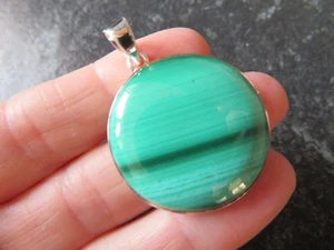 GORGEOUS MALACHITE (40 mm) STERLING SILVER PENDANT(1) TRANSFORMATION OF STONE - Picture 1 of 8
