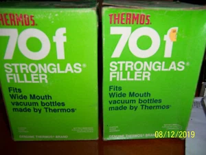 Qty (2) New Old Stock THERMOS 70f STRONGLAS FILLER Fits 10 oz Wide Mouth  - Picture 1 of 2