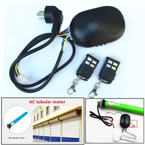 Roller Shutter Garage Shop Door Tubular Motor Remote Control + 2 wireless Fobs - Picture 1 of 8