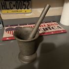 Vintage Heavy Cast Iron Mortar and Pestle Pharmacist Doctor RX Medical Rare Old