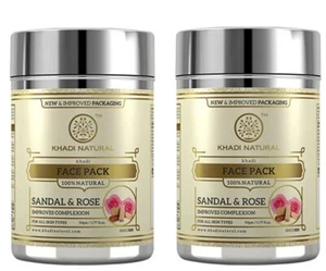 Lot of 2 Khadi Natural Sandal & Rose Face Pack 100 gm Ayurvedic Face Skin Care - Picture 1 of 5