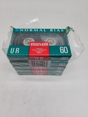 LOTE DE CINCO CINTAS DE CASETE Maxell vintage UR-60 etiqueta verde sesgo normal Foto 1 de 4