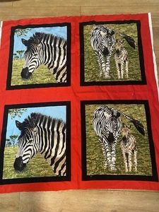 Zebra blocks jungle animals Exclusively Quilters cotton fabric NEW 1 Y 44" - Picture 1 of 7