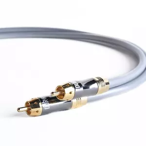 Duronic 24k Gold Single RCA Phono Male to Male Gold Audio Speaker Cable Lead 2m - Picture 1 of 1