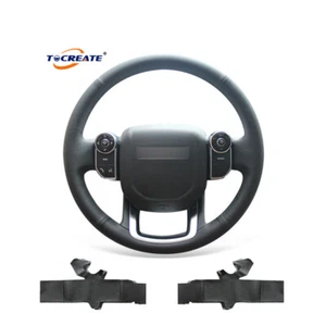 Black PU Leather Steering Wheel Cover for Land Rover Range Rover 2014-15 #Q010 - Foto 1 di 10