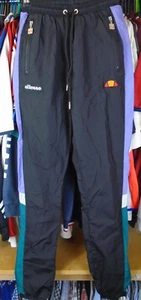 ellesse WOMENS BLACK NYLON SHELL TRACKSUIT TROUSERS BOTTOMS UK SIZE 8 - Picture 1 of 3