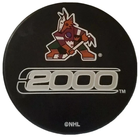 MILLENNIUM YEAR 2000 PHOENIX COYOTES OFFICIAL INGLASCO + VEGUM MFG. PUCK ๐ธ๐ฐ Cover
