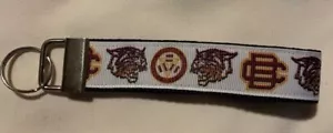 Handcrafted NCAA Bethune Cookman University Wildcats Key Chain Wristlet HBCU - Picture 1 of 1