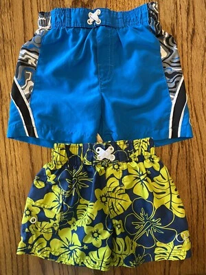 Lot of 2 Baby Boys OP Swim Trunks Size 12 Months - Image 1 of 4