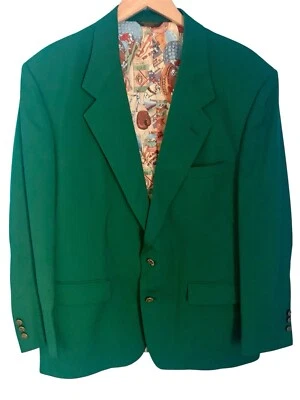 PALM BEACH Men's Kelly Green Blazer Of Champions Sport Coat Blazer Gold Buttons Foto 1 de 4