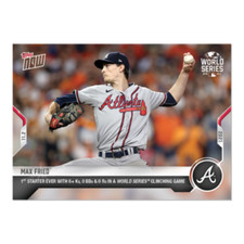 2021 Topps Now 1036 MAX FRIED ATLANTA BRAVES WORLD SERIES WIN IN HAND!