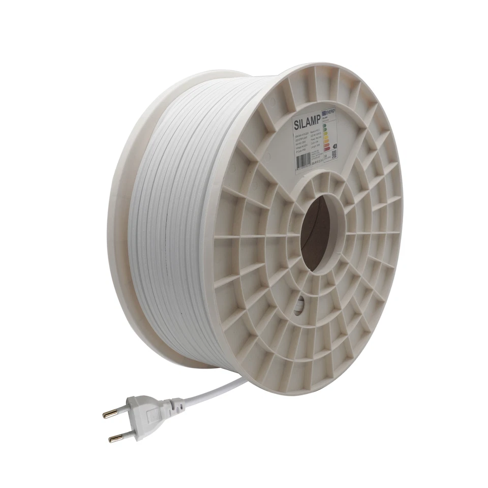 BOBINA 50M STRISCIA LED 220V 10W/M IP65 LUCE NEON LED TAGLIO OGNI 10CM S45 - Immagine 1 di 4