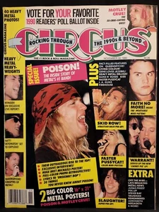 Circus Music Magazine November 30 1990 With Poison & Motley Crue Poster - Picture 1 of 4