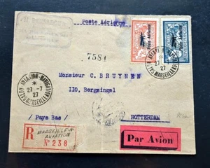 FRANCIA 1927 Carta postal aérea con Michel n.o 220/221 a los Países Bajos - Imagen 1 de 4
