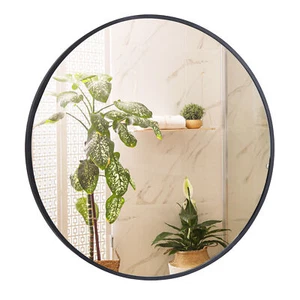 Round Mirror Black Frame Circle Mirror 30 Inch Wall Bathroom Mirror for Bedroom - Picture 1 of 24