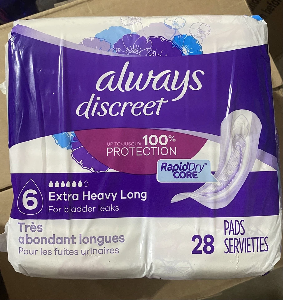 NUEVAS almohadillas para fugas de vejiga siempre discretas paquete de 6 extra pesadas largas-28 Foto 1 de 1