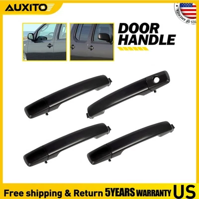 Manija de puerta exterior lisa negra derecha izquierda para Nissan Frontier 4x H Foto 1 de 4