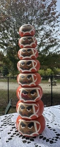 Bambola Daruma giapponese vintage arte popolare torre in legno - Foto 1 di 10