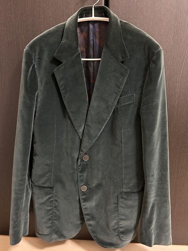 Giacca Gucci velluto verde taglia 48 usata ottima moda lusso