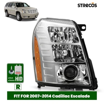 Headlight Assembly w/HID Bulb Ballast For 2007-2014 Cadillac Escalade Passenger - Image 1 of 4