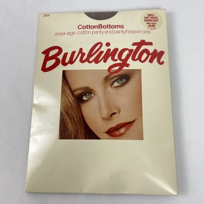 Vintage NOS Burlington Sheer Legs Size Small Cotton Panty & Pantyhose in One 308 - Image 1 of 4