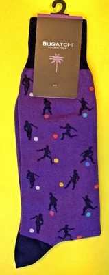 Bugatchi Soccer Mid-Calf Purple Mens Socks NEW - Image 1 of 4