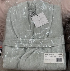 Restauro Ferramenta Turco Idro Cotone Terry Panno Accappatoio Spa S Verde Menta Nuovo con etichette - Foto 1 di 4