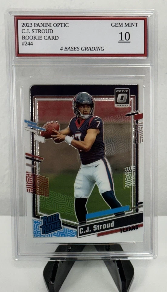 2023 Panini Optic C. J. Stroud Texans  Rated Rookie Card #244 Gem Mint 10! - Image 1 of 1