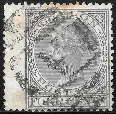 1872 Sri lanka Ceylon Victoria SC#122🔥USED RARE (A)🔥ERROR Missed Perf Variety - Image 1 of 2