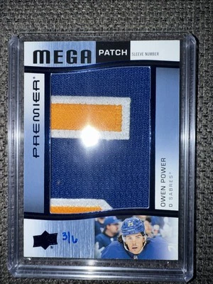 2023-24 Upper Deck Premier Mega Patch Sleeve Number /6- Owen Powers #PMP-OP - Image 1 of 3