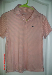 BOY'S VINEYARD VINES ORANGE & WHITE ON THE GO SANKATY POLO SHIRT~SIZE MEDIUM~NEW - Picture 1 of 2