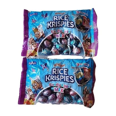 2 Kellogg's RICE KRISPIES 9 oz Candy Eggs Mix Chocolate Easter Treats BB 11/26 - Image 1 of 4