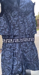 Versace Zip Up Hoodie Style Borroco One Pc  Short Jumpsuit Sz 5 - Picture 1 of 19