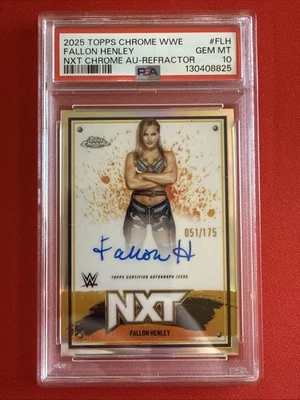 2025 Topps Chrome Wwe Fallon Henley NXT Chrome Au-refractor  /175 Psa Graded 10 - Image 1 of 2