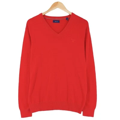 GANT Pull En Coton Rouge À Col V Pour Homme Taille M - Photo 1/4