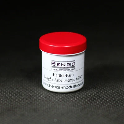 BENGS MODELLBAU Pasta de soldadura plateada, pasta de soldadura dura con 56% de contenido de plata para soldadura dura sin cadmio