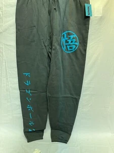Dragon Ball Z Jogger Pants Men Medium Gray Graphic Turtle Hermit School Japanese - Picture 1 of 8