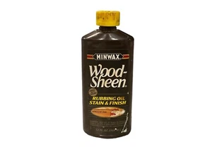 Minwax Wood Sheen Rubbing Oil Stain & Finish Windsor Oak 12oz Yellow Cap HTF - Picture 1 of 6
