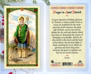 Saint Patrick - Prayer to St. Patrick - Laminated Holy Card HC9-428E - Picture 1 of 3