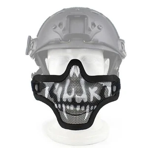 Half Face Skull Mask For Real CS Field Protection Mask Halloween Horror Props g - Picture 1 of 11