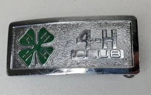 Vintage 4-H CLUB Belt Buckle - 4 LEAF CLOVER - Picture 1 of 4