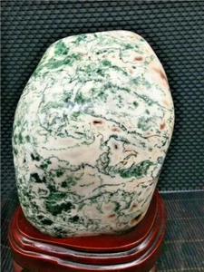 3210g Natural water grass agate rough polishing specimen healing,+ stand   S938 - Picture 1 of 7