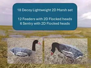 Goose Decoys Sillosock Pinkfoot Greylag 18 decoy Marsh pack with 2D Flat heads - Picture 1 of 6